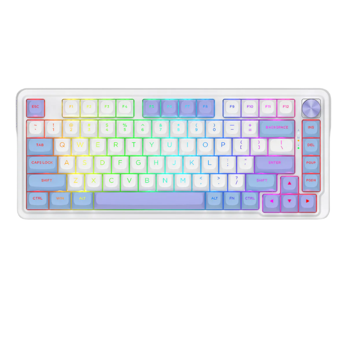 REDRAGON UCAL MAX RGB 81-KEY TRI-MODE MECHANICAL KEYBOARD W/ KNOB (LINEAR SWITCH/SWAPPBL) VIOLET