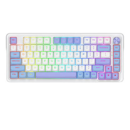 REDRAGON UCAL MAX RGB 81-KEY TRI-MODE MECHANICAL KEYBOARD W/ KNOB (LINEAR SWITCH/SWAPPBL) VIOLET