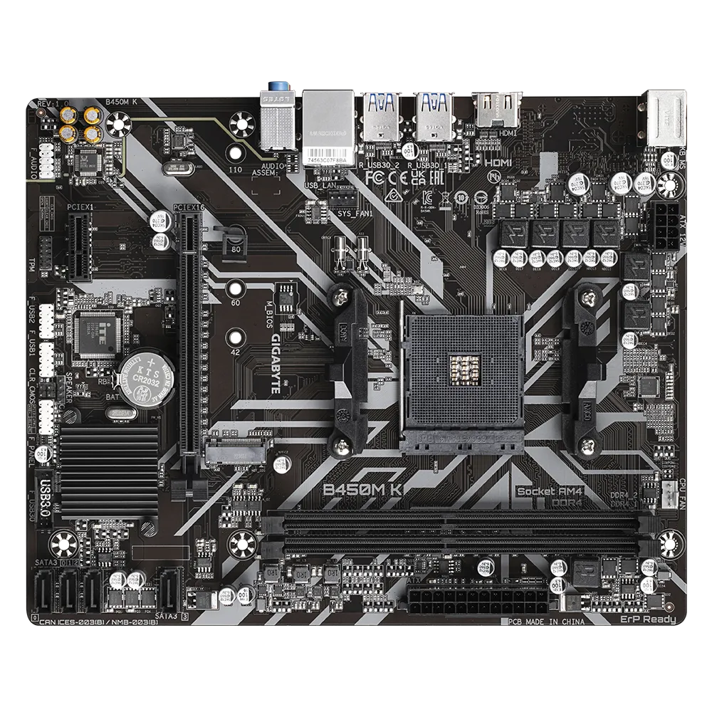 GIGABYTE B450M-K 2DDR4 M.2 MOTHERBOARD (HDMI)