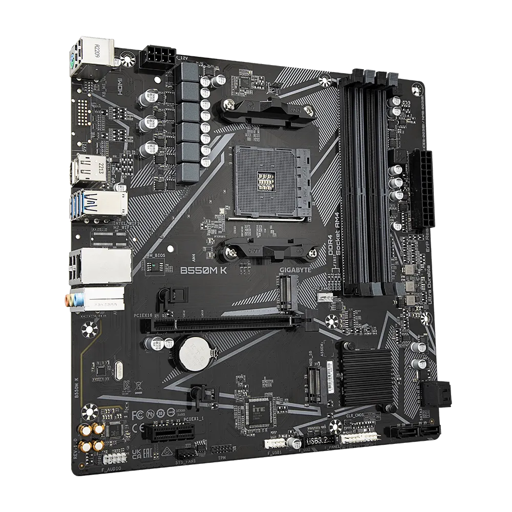 GIGABYTE GA-B550M-K 4DDR4 2XM.2 MOTHERBOARD (HDMI,DP)