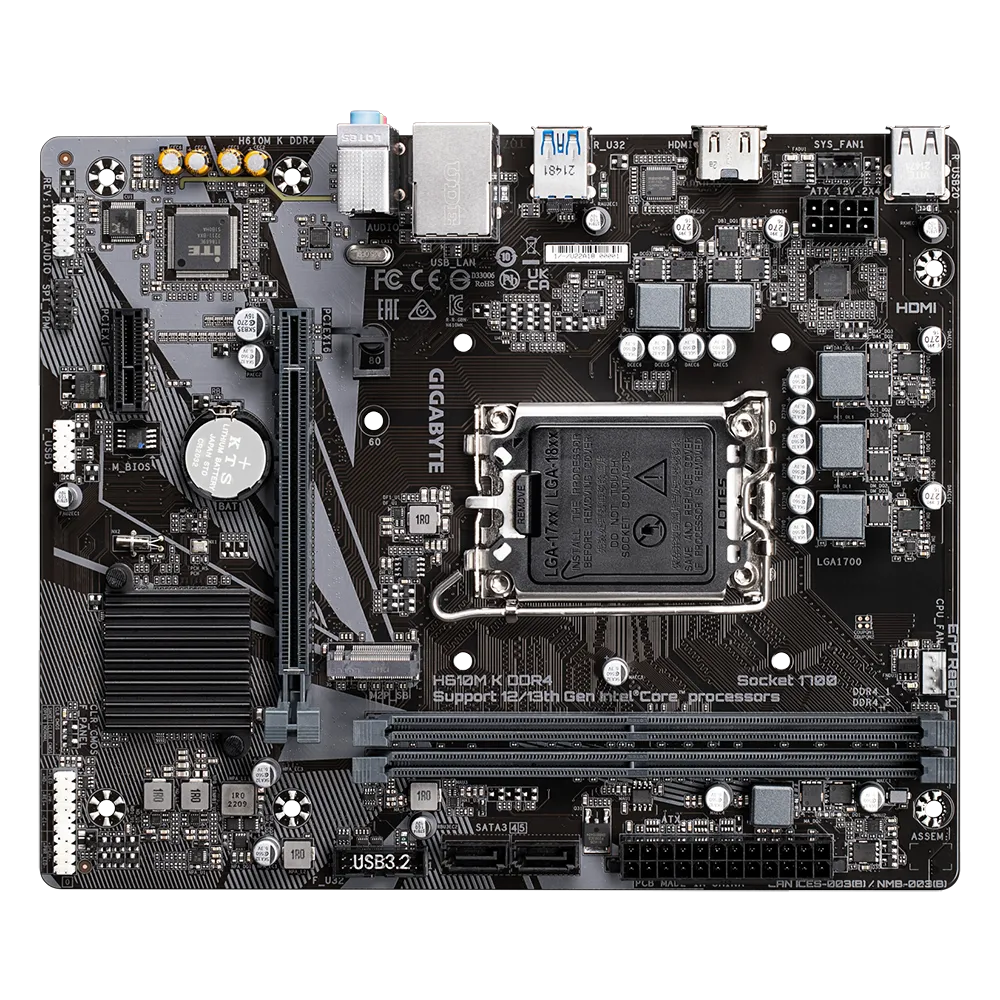 GIGABYTE H610M-K 2DDR4 M.2 MOTHERBOARD (HDMI)