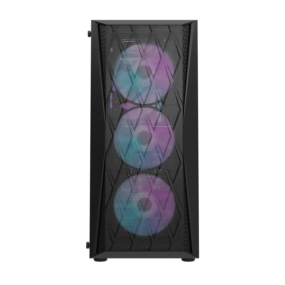 DARKFLASH DK361 ATX TOWER CASE W/ TEMPERED GLASS SIDE PANEL, 4 ARGB FANS (BLACK)