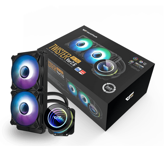DARKFLASH TWISTER DX240 V2.6 ARGB AIO 240MM LIQUID CPU COOLER (LGA1700 READY)
