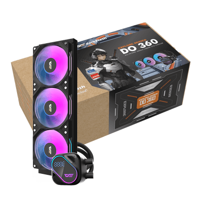 DARKFLASH EXPLORE DO360 ARGB AIO 360MM LIQUID CPU COOLER W/ DIGITAL DISPLAY