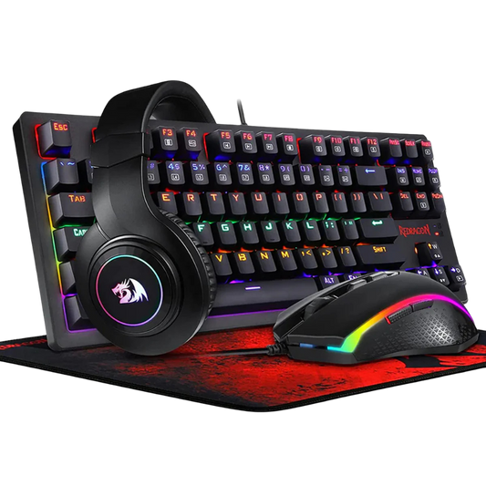 REDRAGON S113P-KN GAMING SET (KEYBOARD+MOUSE+HEADSET+MOUSE PAD)