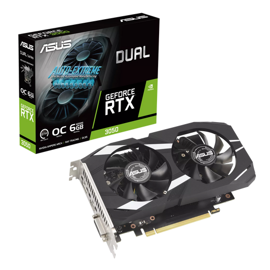 ASUS RTX 3050 6GB 96BIT GDDR6 DUAL-O6G (DVI, HDMI, DP)
