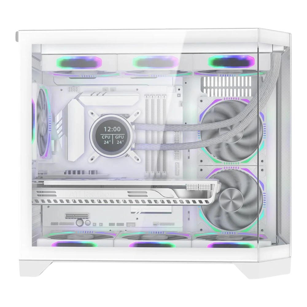 COOLMAN SPECTRA CASE M-ATX CASE W/ TEMPERED GLASS SIDE PANEL, LCD SCREEN