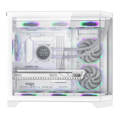 COOLMAN SPECTRA CASE M-ATX CASE W/ TEMPERED GLASS SIDE PANEL, LCD SCREEN