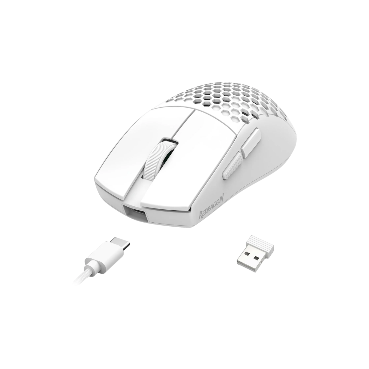 REDRAGON ASTROLABE LITE TRI-MODE HONEYCOMB GAMING MOUSE (WHITE)