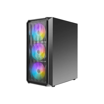 ANTEC NX292 MID TOWER CASE W/ TEMPERED GLASS SIDE PANEL, 4 RGB FANS (BLACK)