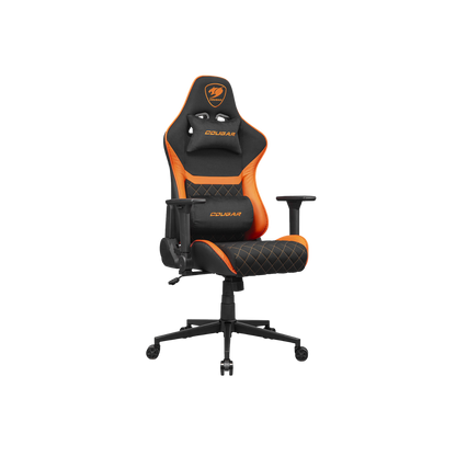 COUGAR ARMOR ONE GAMING CHAIR-V2 F W/ HEADREST & LUMBAR CUSHION (BLACK/ORANGE)