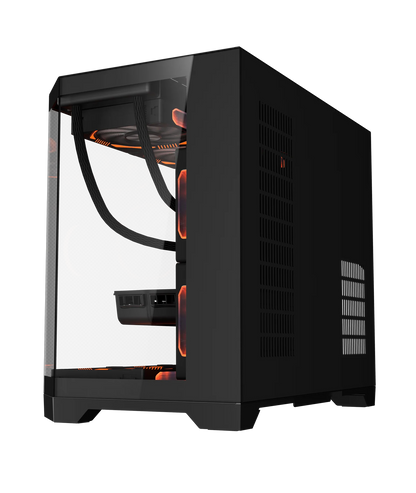 COOLMAN SPECTRA CASE M-ATX CASE W/ TEMPERED GLASS SIDE PANEL, LCD SCREEN