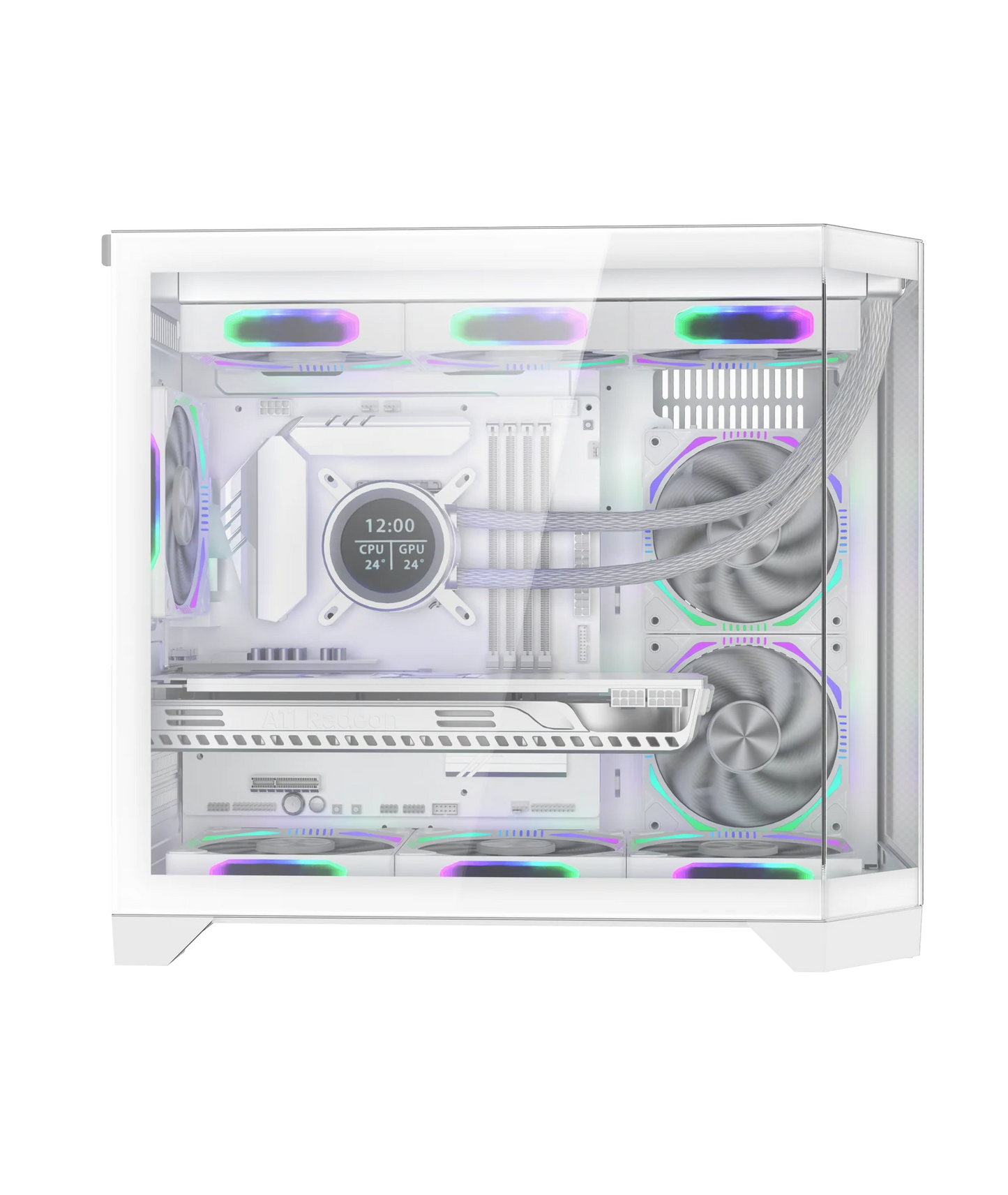 COOLMAN SPECTRA CASE M-ATX CASE W/ TEMPERED GLASS SIDE PANEL, LCD SCREEN