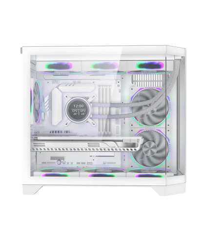 COOLMAN SPECTRA CASE M-ATX CASE W/ TEMPERED GLASS SIDE PANEL, LCD SCREEN