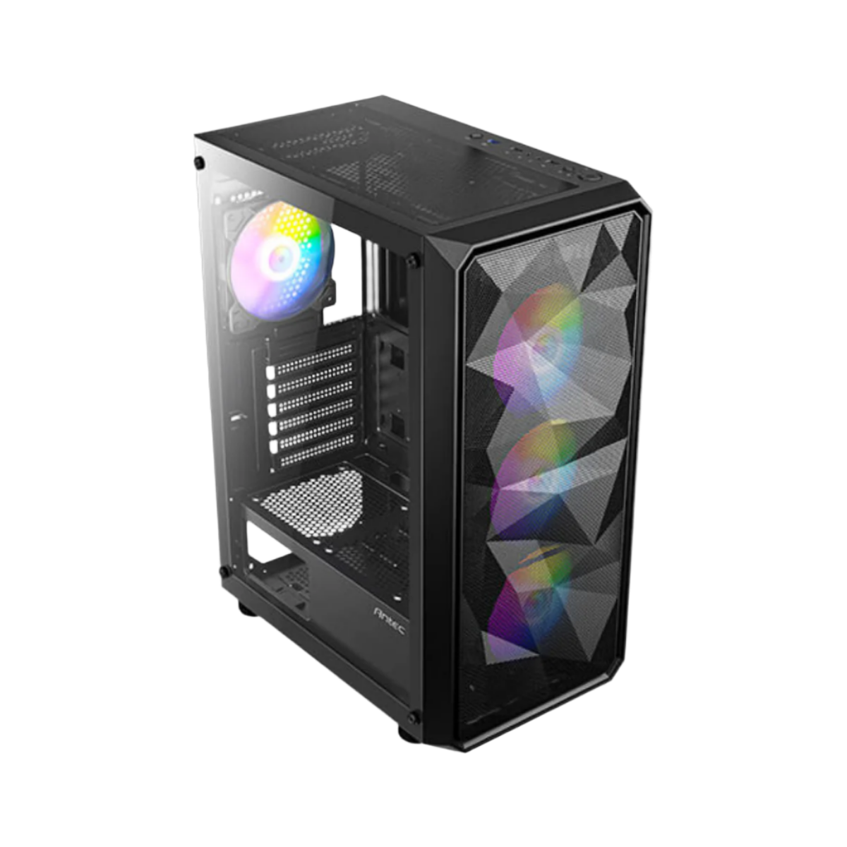 ANTEC AX83 ELITE MID TOWER CASE W/ TEMPERED GLASS SIDE PANEL, 4 RGB FANS (BLACK)