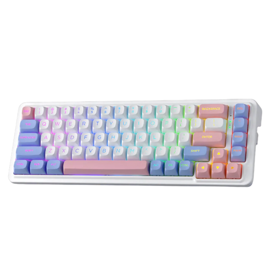 REDRAGON NOVA PRO RGB 70-KEY TRI-MODE MECHANICAL KEYBOARD (LINEAR SWITCH/SWAPPBL) PINK & BLUE