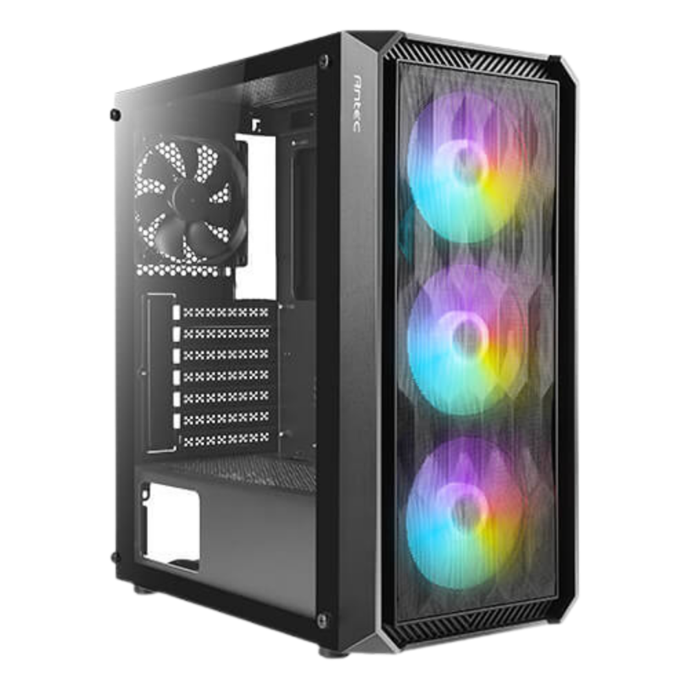 ANTEC NX292 MID TOWER CASE W/ TEMPERED GLASS SIDE PANEL, 4 RGB FANS (BLACK)