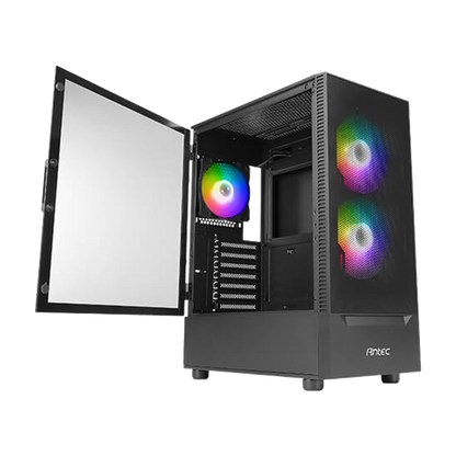 ANTEC NX410 MID TOWER CASE W/ TEMPERED GLASS SIDE PANEL, 3 ARGB FANS