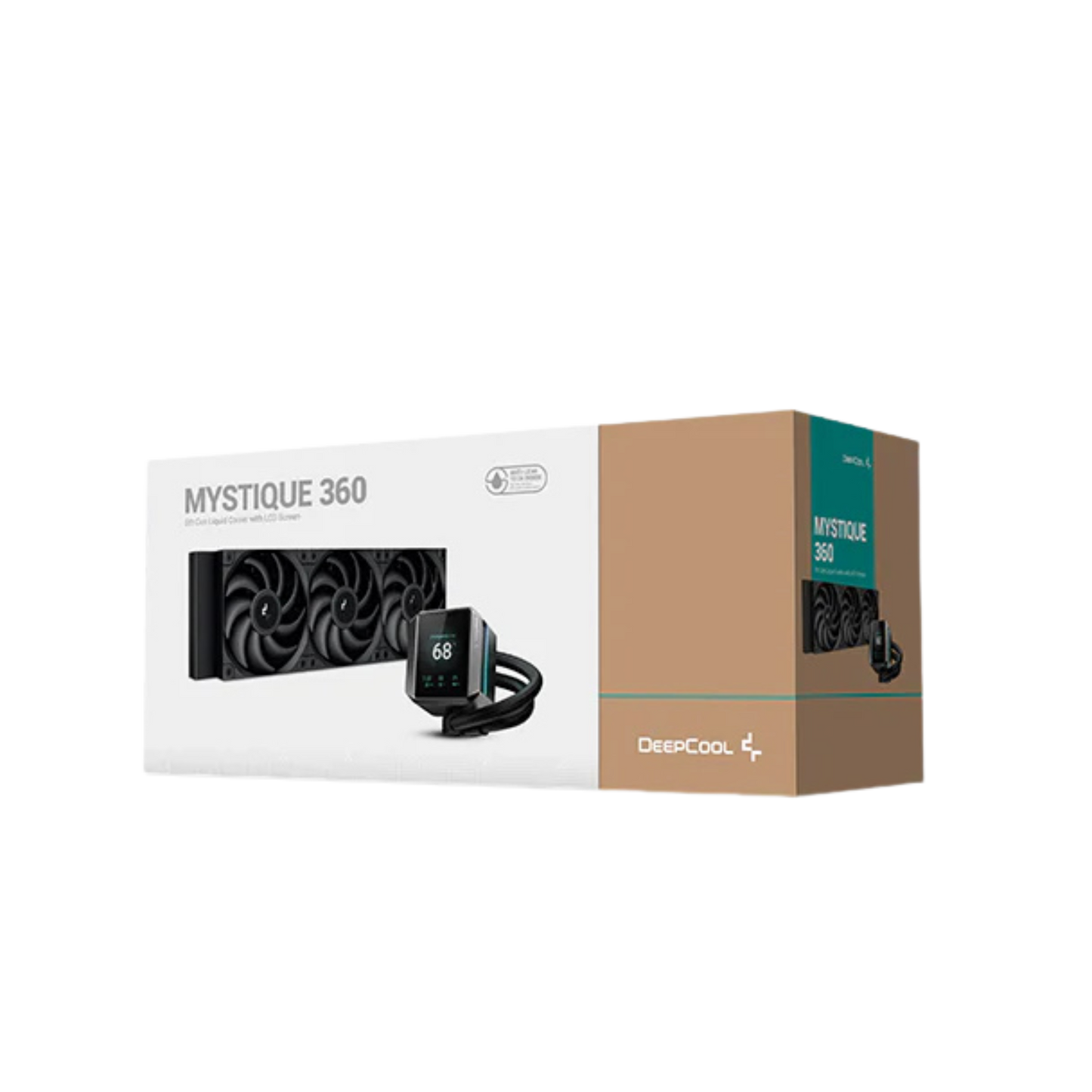 DEEPCOOL MYSTIQUE 360MM AIO ARGB LIQUID CPU COOLER W/ LCD SCREEN (WHITE)