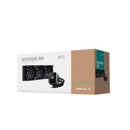DEEPCOOL MYSTIQUE 360MM AIO ARGB LIQUID CPU COOLER W/ LCD SCREEN (WHITE)