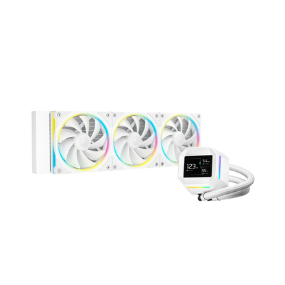 DEEPCOOL LM360 360MM AIO ARGB LIQUID CPU COOLER W/ 2.4" LCD SCREEN (WHITE)