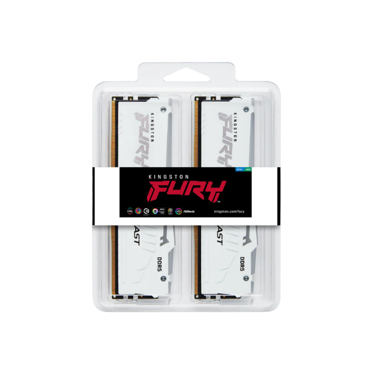 32GB (2X16GB) DDR5-6800 KF568C34BWEAK2-32 CL34 KINGSTON FURY BEAST RGB (WHITE)