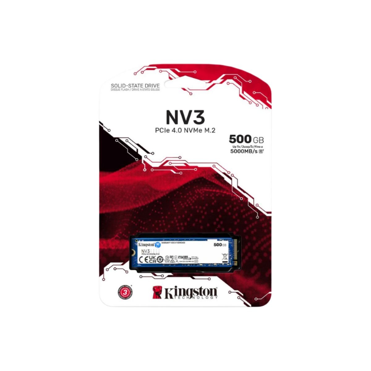 KINGSTON 500GB NV3 M.2 2280 GEN 4X4 NVME SSD (SNV3S/500G)