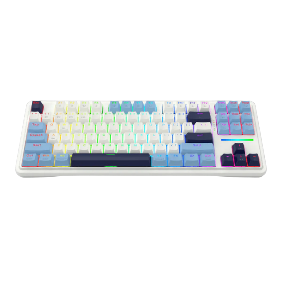 REDRAGON ANTONIUM PRO TKL RGB 87-KEY TRI-MODE MECHANICAL KEYBOARD (LINEAR SWITCH/SWAPPBL) WHITE BLUE