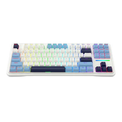 REDRAGON ANTONIUM PRO TKL RGB 87-KEY TRI-MODE MECHANICAL KEYBOARD (LINEAR SWITCH/SWAPPBL) WHITE BLUE