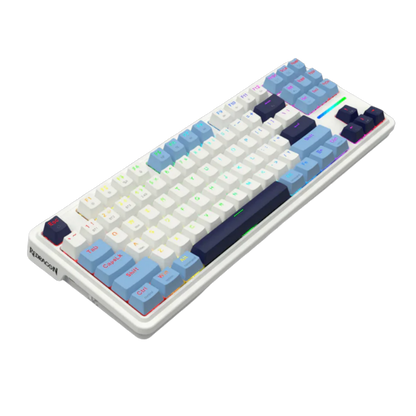 REDRAGON ANTONIUM PRO TKL RGB 87-KEY TRI-MODE MECHANICAL KEYBOARD (LINEAR SWITCH/SWAPPBL) WHITE BLUE