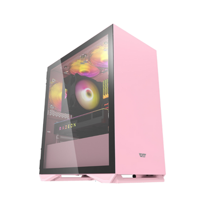 DARKFLASH DLV22 ATX CASE W/ MAGNETIC HINGED DOOR TEMPERED WINDOW (PNK)