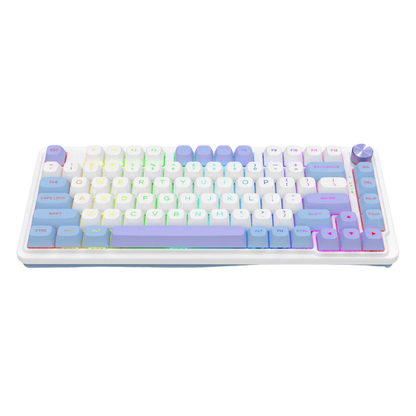 REDRAGON UCAL MAX RGB 81-KEY TRI-MODE MECHANICAL KEYBOARD W/ KNOB (LINEAR SWITCH/SWAPPBL) VIOLET