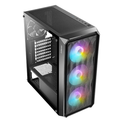 ANTEC NX292 MID TOWER CASE W/ TEMPERED GLASS SIDE PANEL, 4 RGB FANS (BLACK)