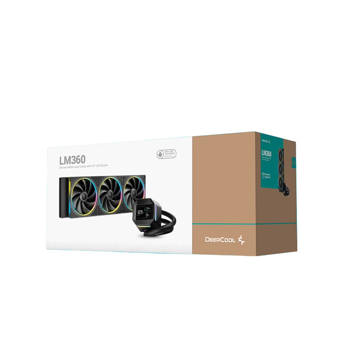 DEEPCOOL LM360 360MM AIO ARGB LIQUID CPU COOLER W/ 2.4" LCD SCREEN (BLACK)