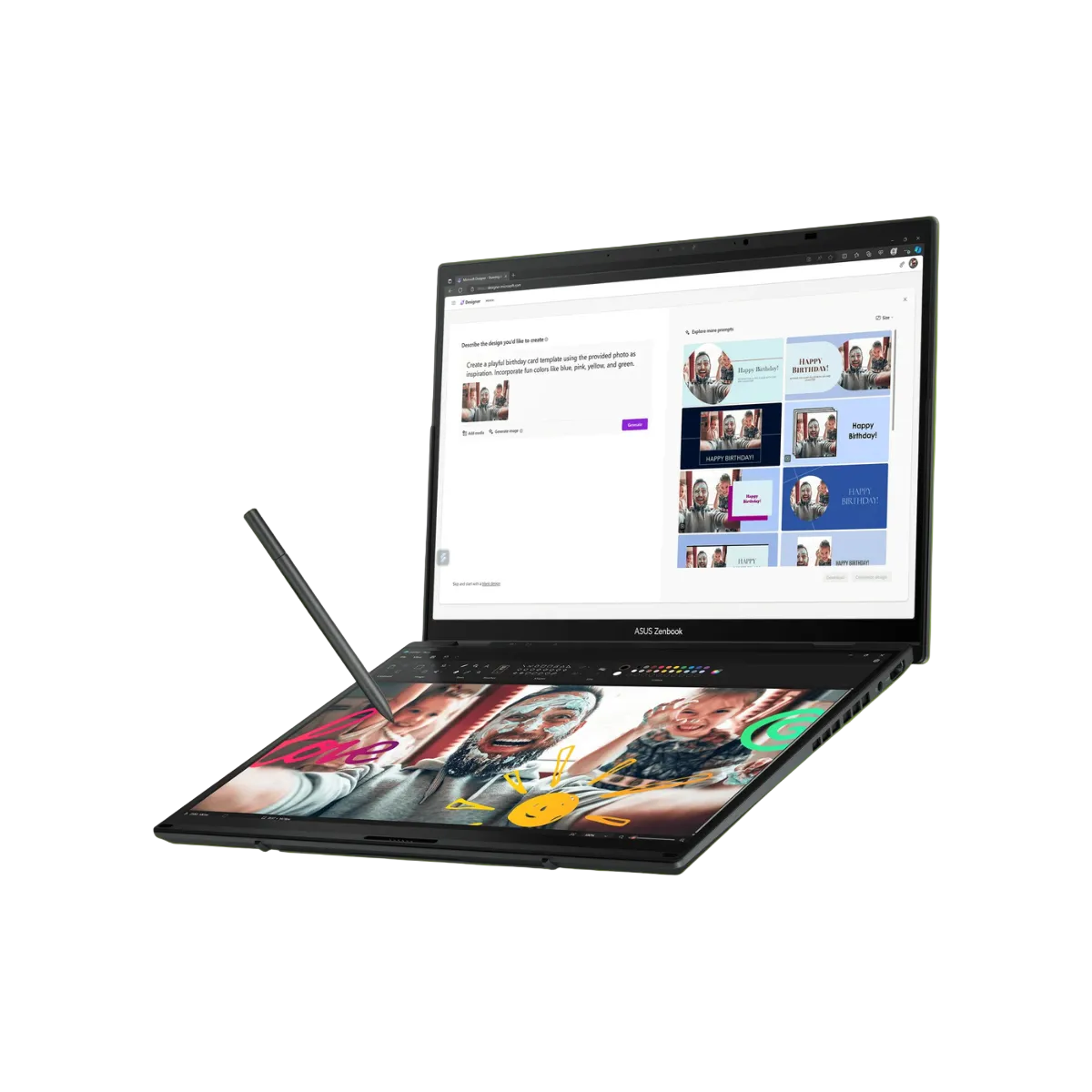 ASUS ZENBOOK DUO UX8406MA-PZ221WS ULTRA 7-155H/32GB/1TB NVME/14 120HZ/W11H/OFC21HS/TCH (GRY)