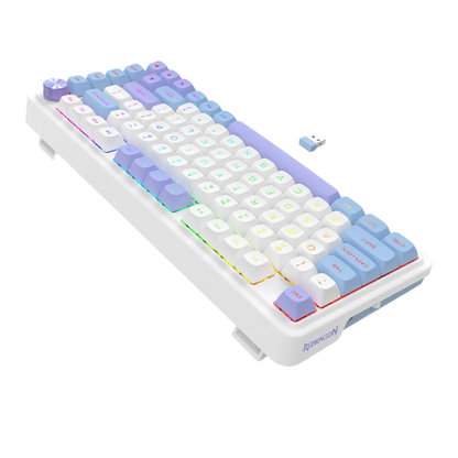 REDRAGON UCAL MAX RGB 81-KEY TRI-MODE MECHANICAL KEYBOARD W/ KNOB (LINEAR SWITCH/SWAPPBL) VIOLET