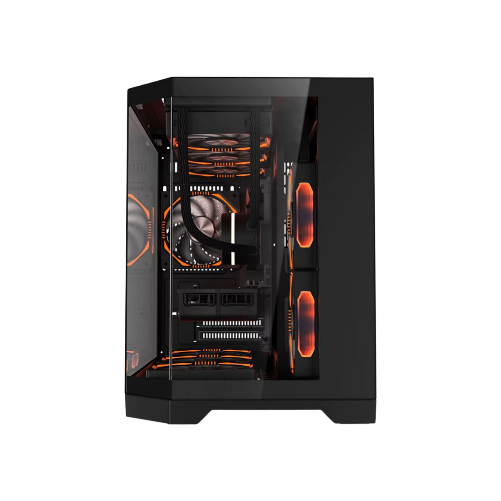COOLMAN SPECTRA CASE M-ATX CASE W/ TEMPERED GLASS SIDE PANEL, LCD SCREEN