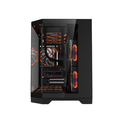 COOLMAN SPECTRA CASE M-ATX CASE W/ TEMPERED GLASS SIDE PANEL, LCD SCREEN