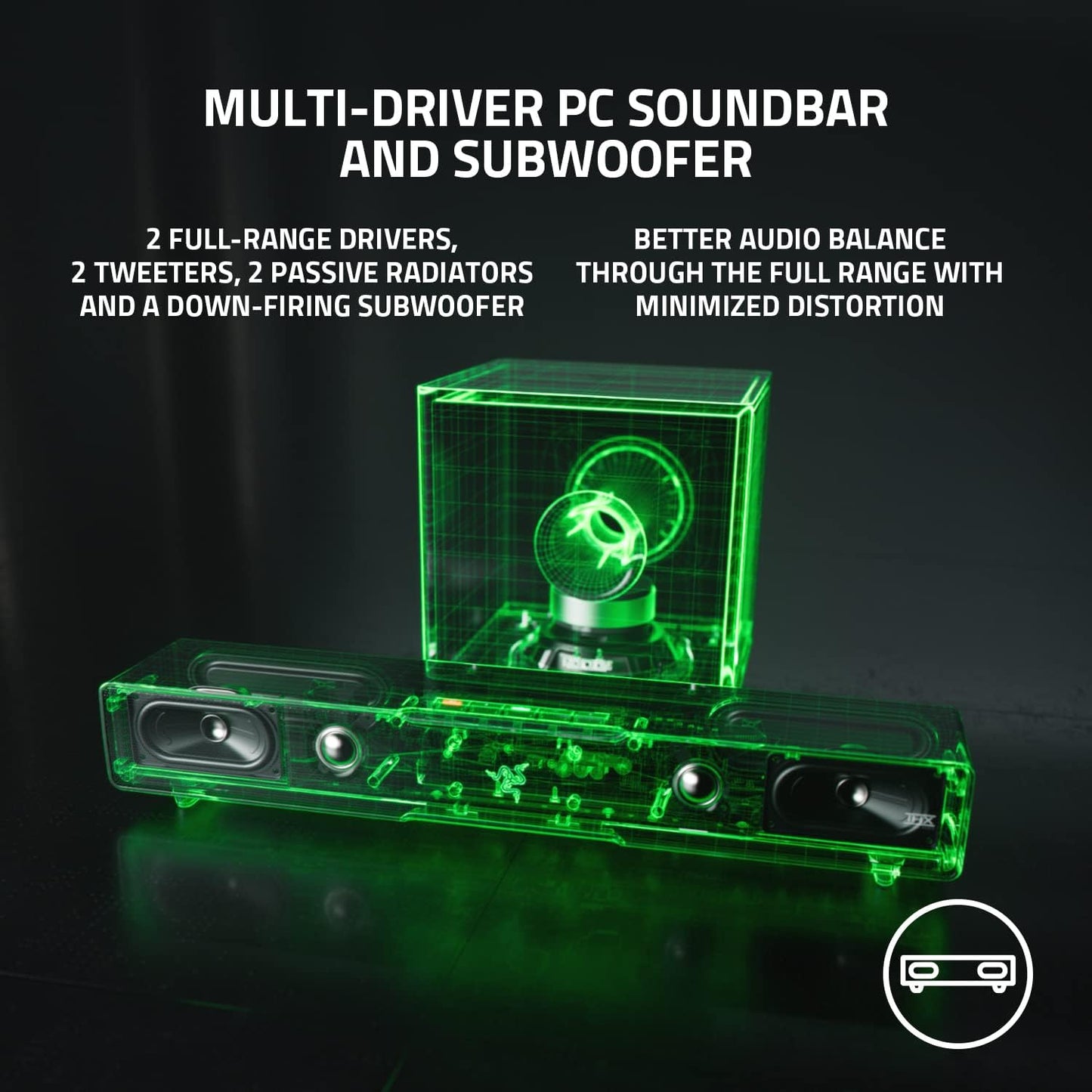 RAZER LEVIATHAN V2 PC GAMING SOUNDBAR W/ SUBWOOFER