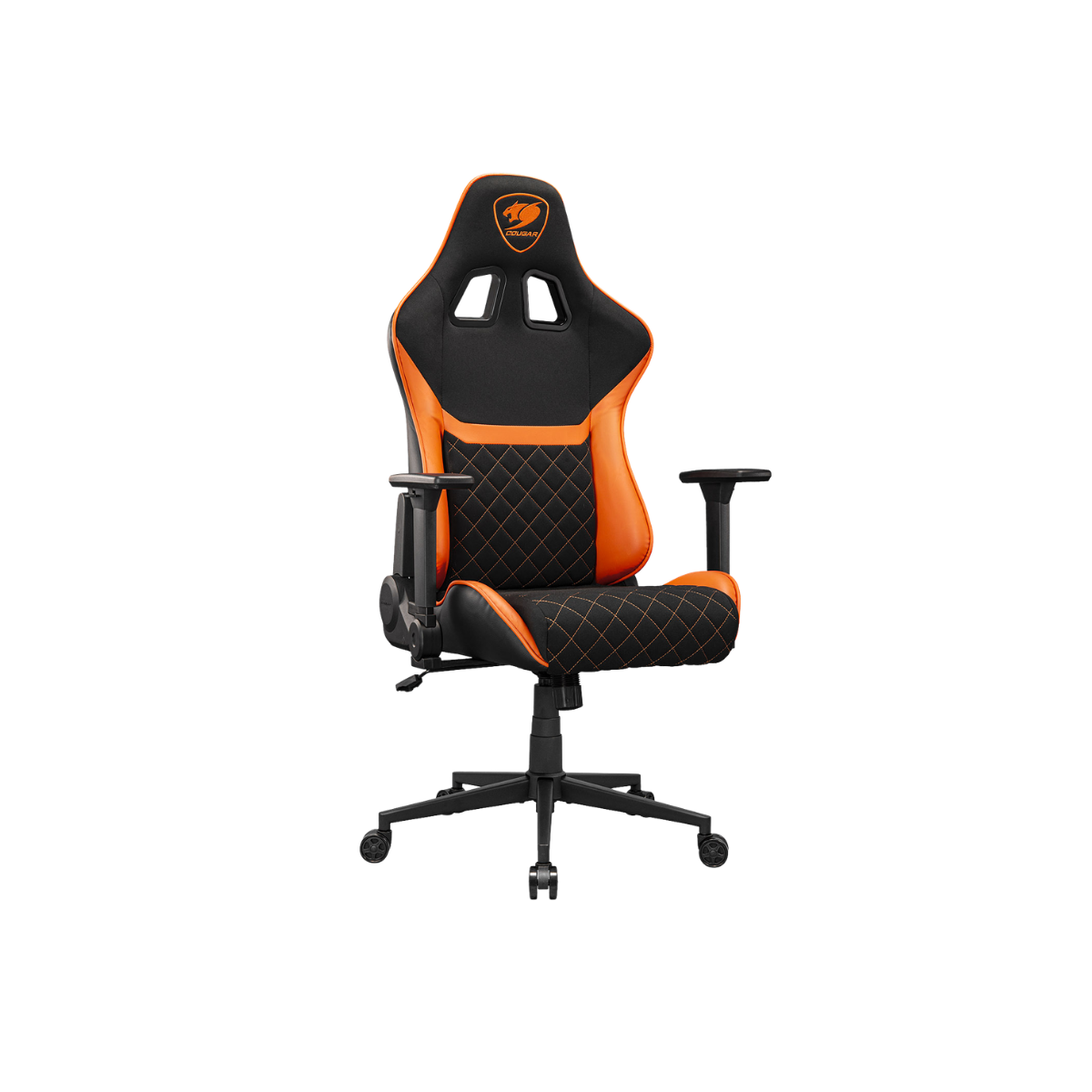 COUGAR ARMOR ONE GAMING CHAIR-V2 F W/ HEADREST & LUMBAR CUSHION (BLACK/ORANGE)