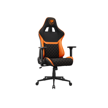 COUGAR ARMOR ONE GAMING CHAIR-V2 F W/ HEADREST & LUMBAR CUSHION (BLACK/ORANGE)