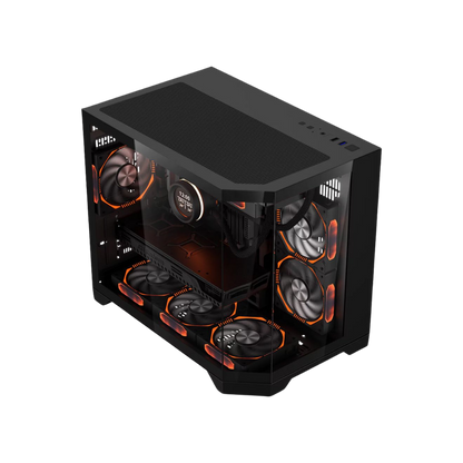 COOLMAN SPECTRA CASE M-ATX CASE W/ TEMPERED GLASS SIDE PANEL, LCD SCREEN