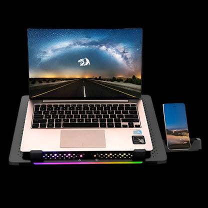 REDRAGON IVY RGB LAPTOP COOLER W/ ADJ HEIGHT BLACK (2USB PORT)
