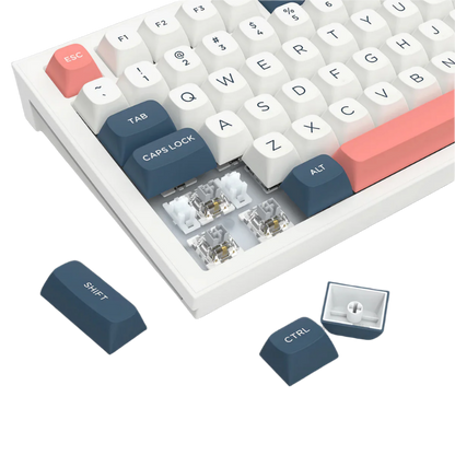 REDRAGON FLAMBERGE PRO RGB 98-KEY TRI-MODE MECHANICAL KEYBOARD (LINEAR SWITCH/SWAPPBL) WHITE BLUE RED