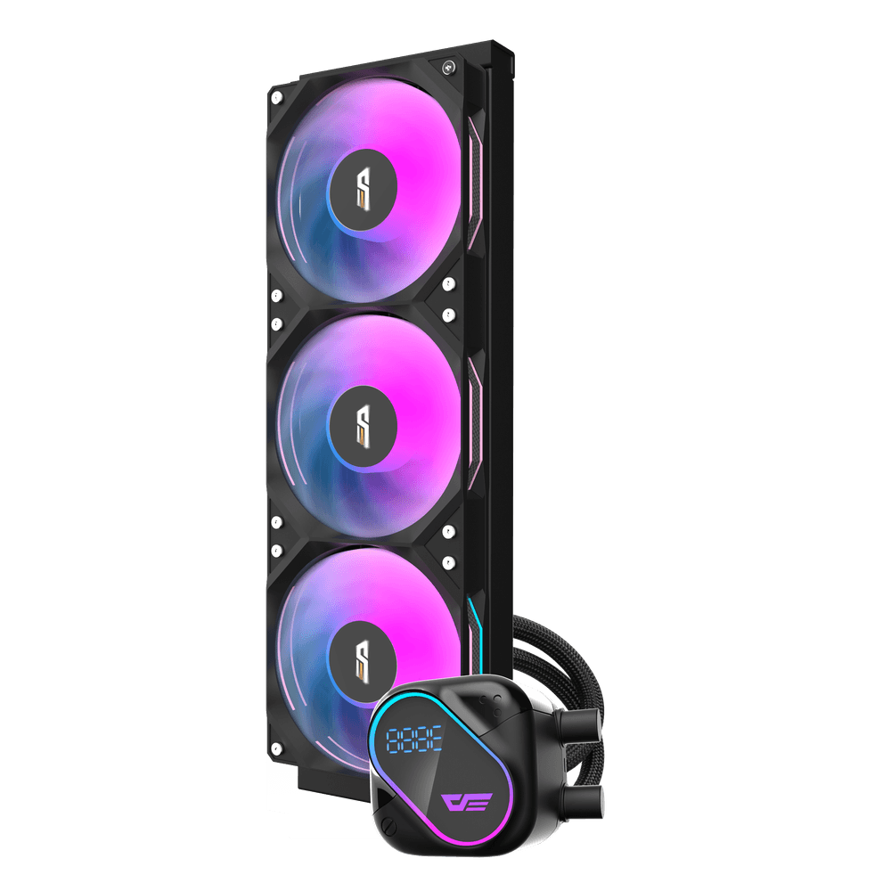 DARKFLASH EXPLORE DO360 ARGB AIO 360MM LIQUID CPU COOLER W/ DIGITAL DISPLAY