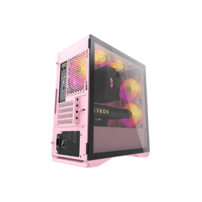 DARKFLASH DLM22  MICRO ATX CASE W/ MAGNETIC HINGED DOOR TEMPERED WINDOW (PNK)
