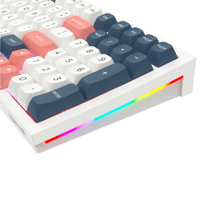 REDRAGON FLAMBERGE PRO RGB 98-KEY TRI-MODE MECHANICAL KEYBOARD (LINEAR SWITCH/SWAPPBL) WHITE BLUE RED