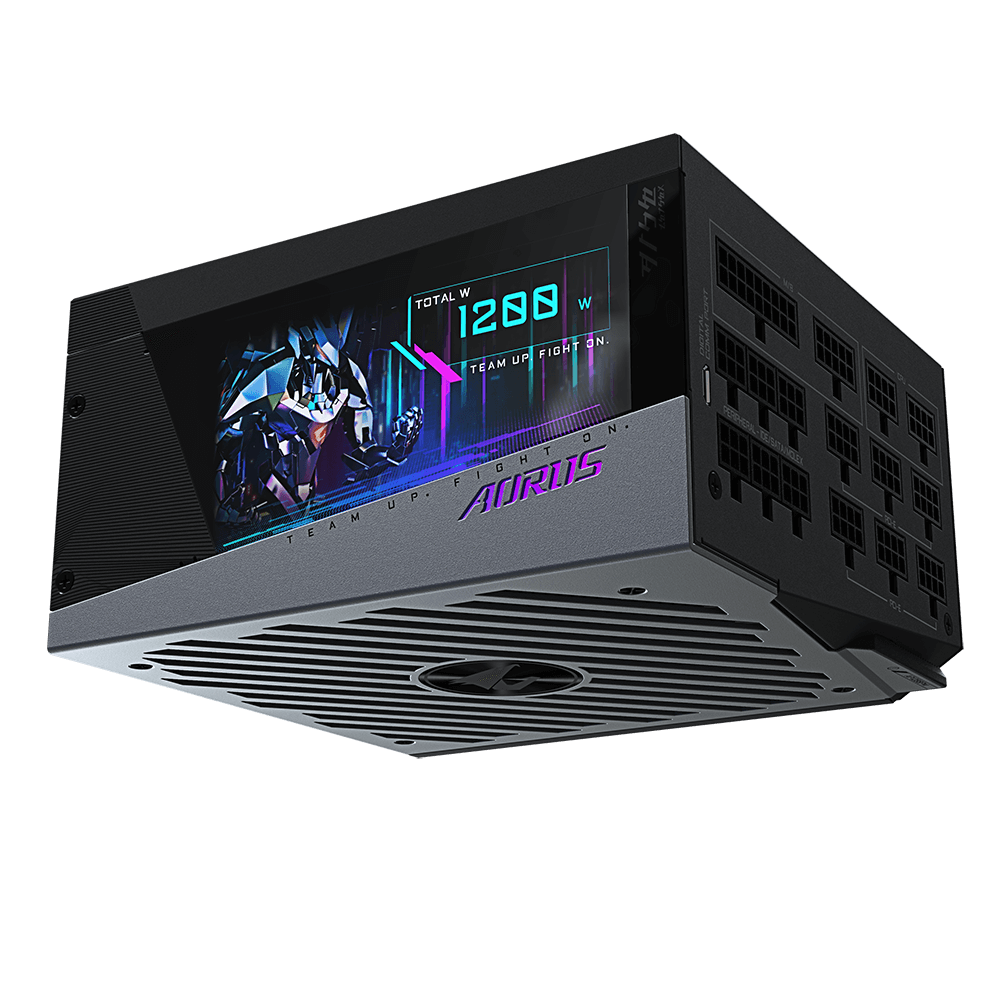 GIGABYTE AORUS P1200W 1X140MM FAN, 16SATA, 10PCIE, ACTIVE PFC, MODULAR, 80PLUS-PLATINUM