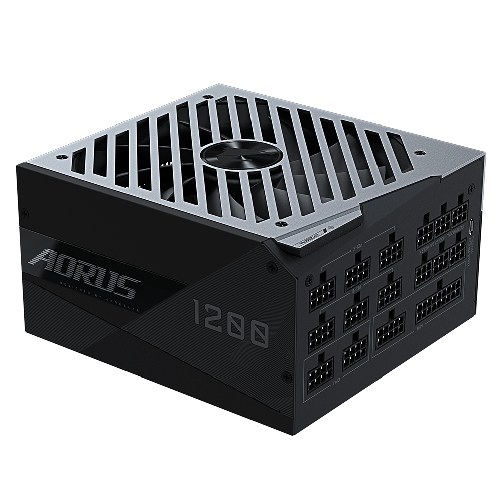 GIGABYTE AORUS P1200W 1X140MM FAN, 16SATA, 10PCIE, ACTIVE PFC, MODULAR, 80PLUS-PLATINUM