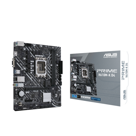 ASUS PRIME H610M-K D4 2DDR4 M.2 MOTHERBOARD (HDMI, DB15) - PC Quickbuys